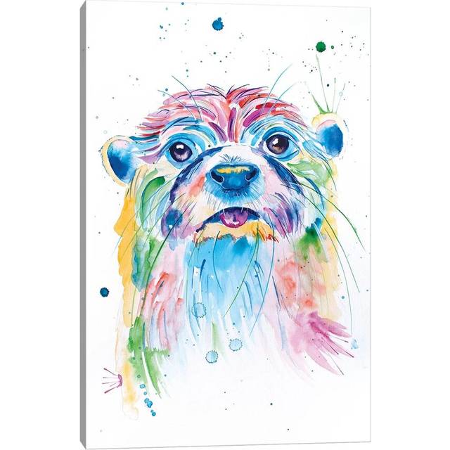 Watercolor Jewel Toned Otter by Jennifer Seeley - Wrapped Canvas Painting (30.48cm H x 20.32cm W x 1.91cm D)