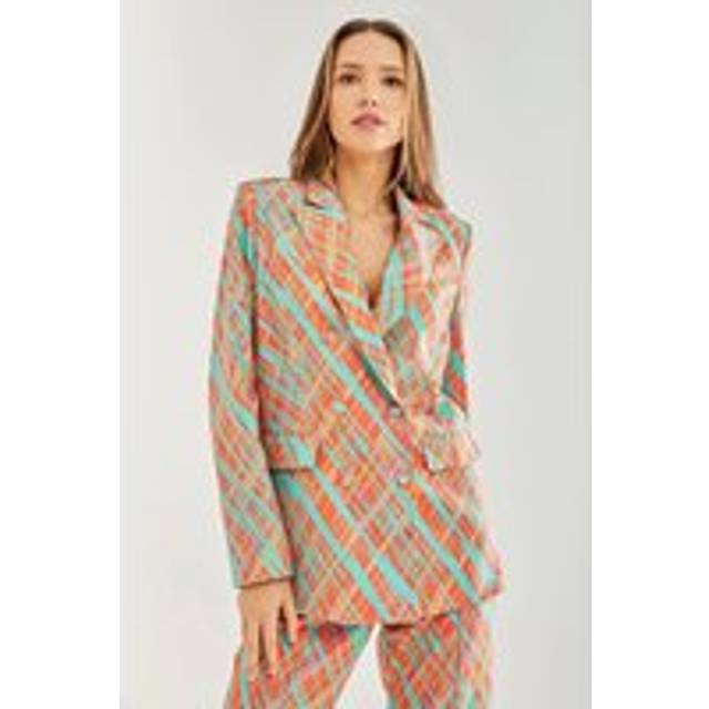 Womens Orange Scribble Print Blazer - 12