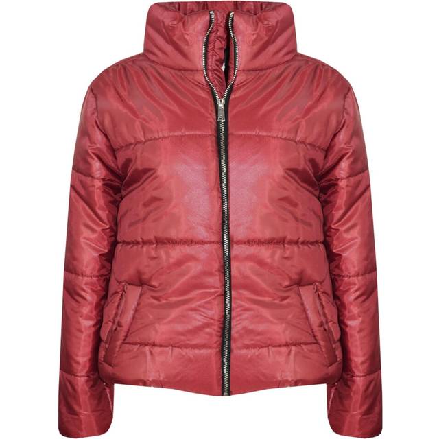(7-8 Years, Wine) Girls Wine Padded Quilted Puffer Bubble Jackets