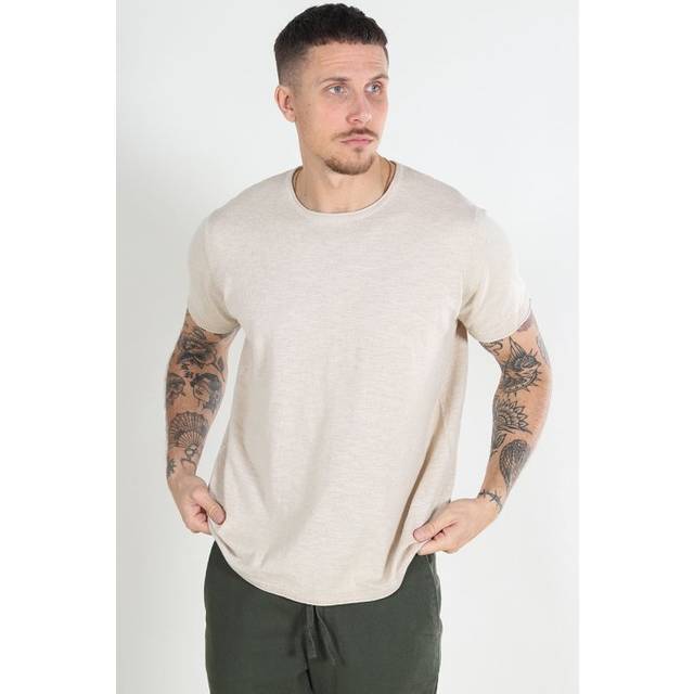 Clean Cut Copenhagen Thomas Knitted Tshirt Herr Kortärmade Stl. XXL - Från Magasin - Ecru (XXL)