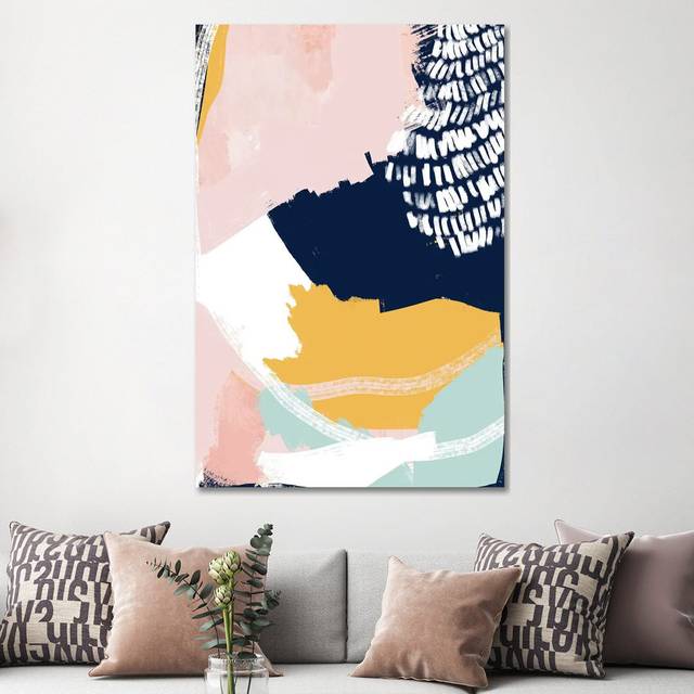 Pastel Cloth by Jilli Darling - Wrapped Canvas Painting on Canvas (152.4cm H x 101.6cm W x 3.81cm D)