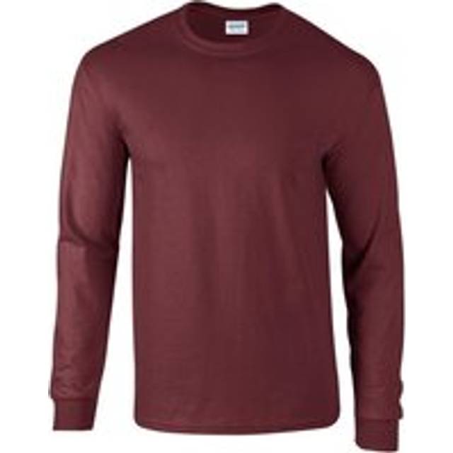 (XL, Maroon) Gildan Unisex Adult Ultra Plain Cotton Long-Sleeved T-Shirt