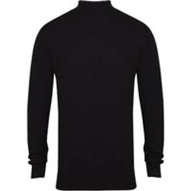 (L, Black) Henbury Mens Roll Neck Sweatshirt
