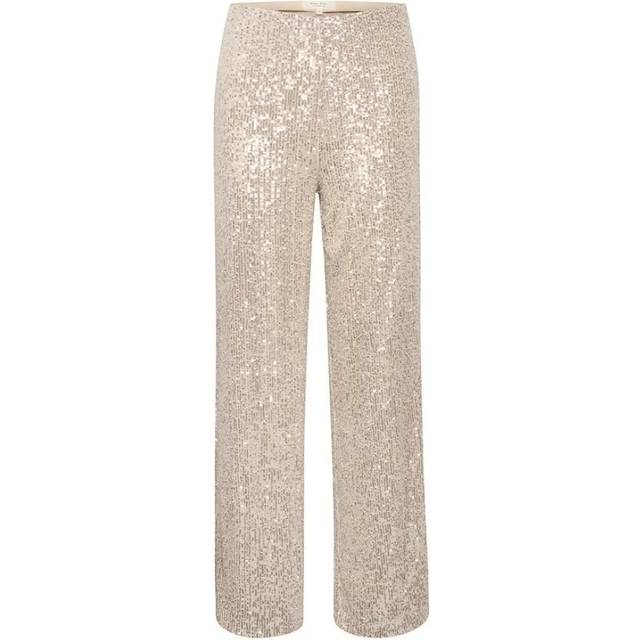 Silver Tatiana Sequin Wide Leg Trousers (L)