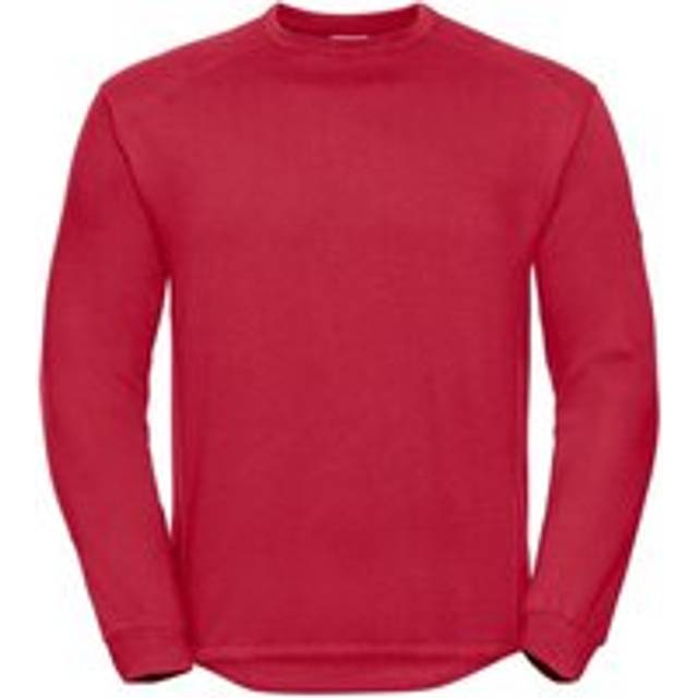 (L, Classic Red) Russell Mens Spotshield Heavy Duty Crew Neck Sweatshirt