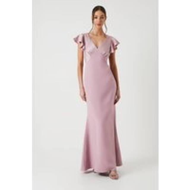 Coast Womens A-line Maxi Dress Pink Satin V-neck Sleeveless Spring Summer