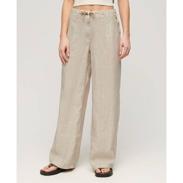 Superdry Low Rise Wide Leg Linen Trousers