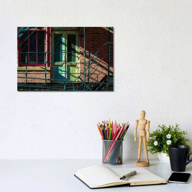 Fire Escape Door In Printer's Row by - Wrapped Canvas Photograph (20.32cm H x 30.48cm W x 1.91cm D)