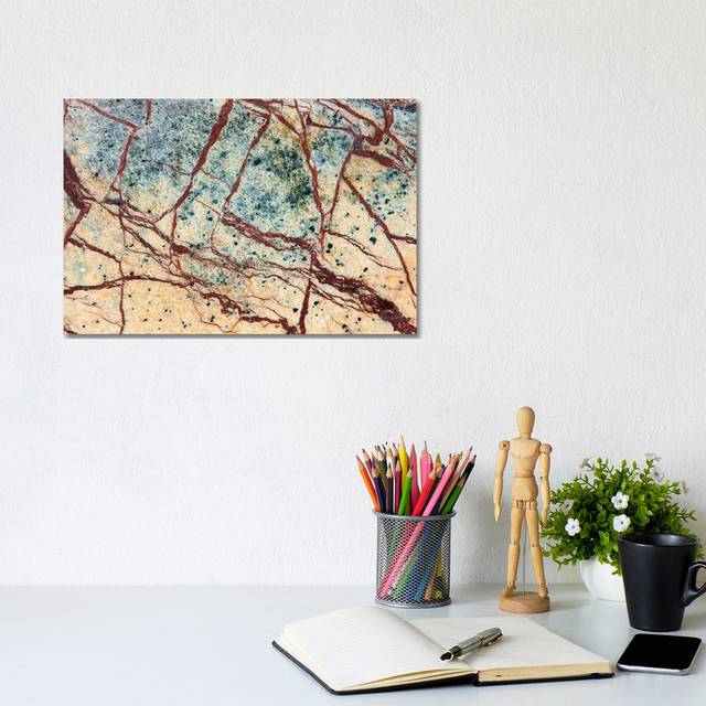 USA, California. Detail of Cut Slab of Marble Rock by Jaynes Gallery - Wrapped Canvas Painting (20.32cm H x 30.48cm W)