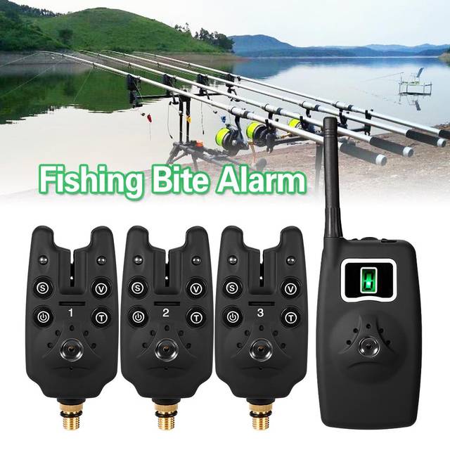 Lixada Wireless Fishing Bite Alarms Set Digital Fishing Alarm Kit LED Alarm Indicator Alert Bell JY-19-6