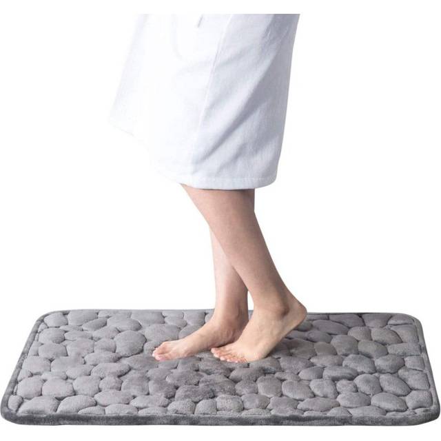 (Coffee) Cobblestone Embossed Bathroom Bath Mat Non-Slip Rugs In Sink Bath Side Floor Rug Shower Doormat Memory Foam Pad