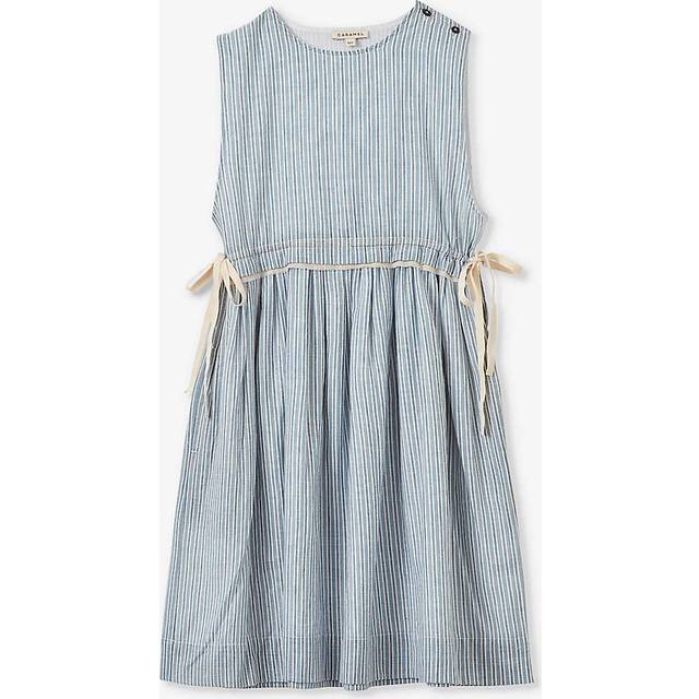 Caramel Kids Blue Colima Dress - Light Blue Stripe - 4Y