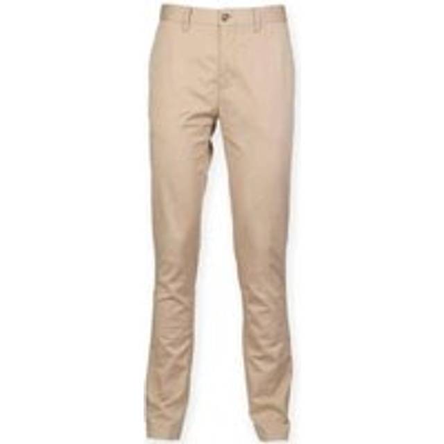 (34L, Stone) Front Row Mens Stretch Chinos