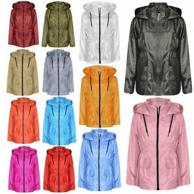 (5-6 Years, Black) Girls Boys Raincoats Jackets Kids Lightweight Hooded Cagoule Rain Mac 5-13 Years