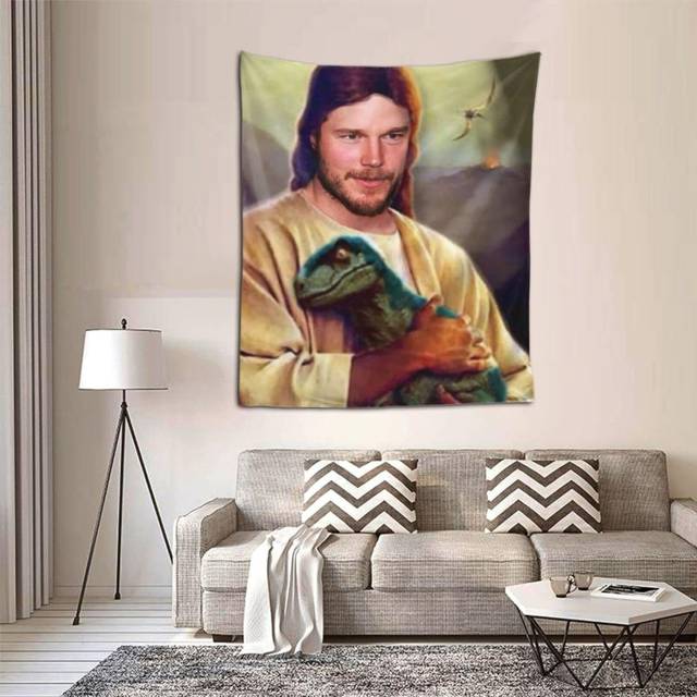 Chris Pratt Tapestry 3D Printed Wall Hanging Tapestry Dorm Decor Wall Art Poster for Bedroom Living Room 60x51 Inches