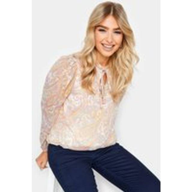 M&Co White Paisley Print High Neck Blouse 14 M&Co Womens