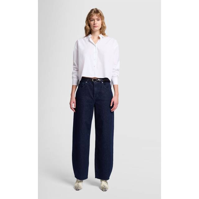 7 For All Mankind - Bonnie Curvilinear Bella With Raw Cut - Wide Leg Jeans - dark blue
