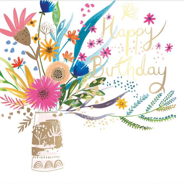 Woodmansterne Flowing Flowers Birthday Card