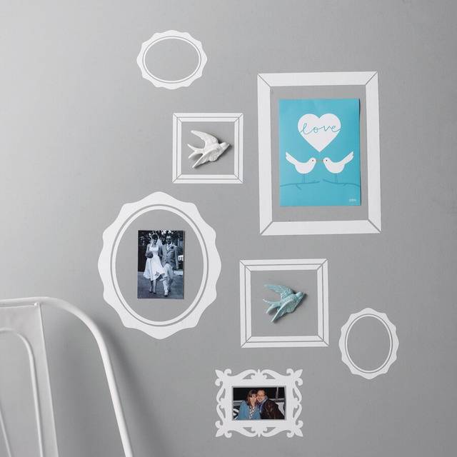 Picture Frames Selection Wall Sticker - Blue