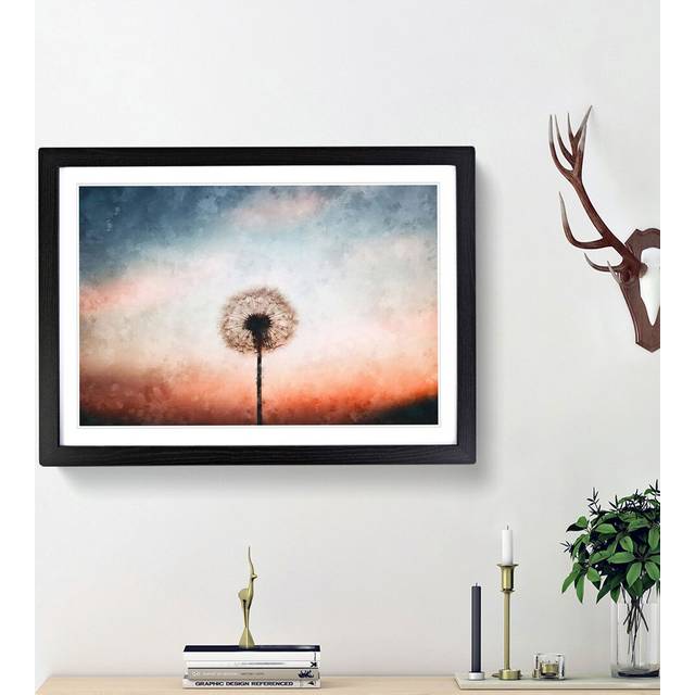 Dandelion - Picture Frame Painting Print - Black Framed (45cm H x 63cm W x 2cm D)