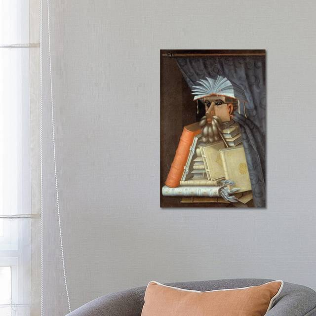 Portrait of A Librarian, c.1566 by Giuseppe Arcimboldo - Wrapped Canvas Art Prints (66.04 cm H x 45.72 cm W x 1.91 cm D)