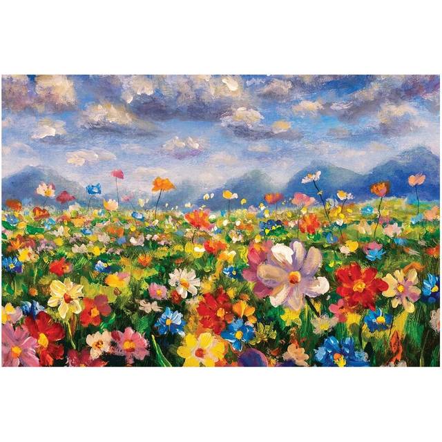 Flower Field in the Mountains - Wrapped Canvas Painting (20.32cm H x 30.48cm W x 1.905cm D)
