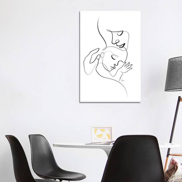 Newborn Nursery One Line Drawing by Dane Khy - Wrapped Canvas Drawing (101.6cm H x 66.04cm W x 3.81cm D)