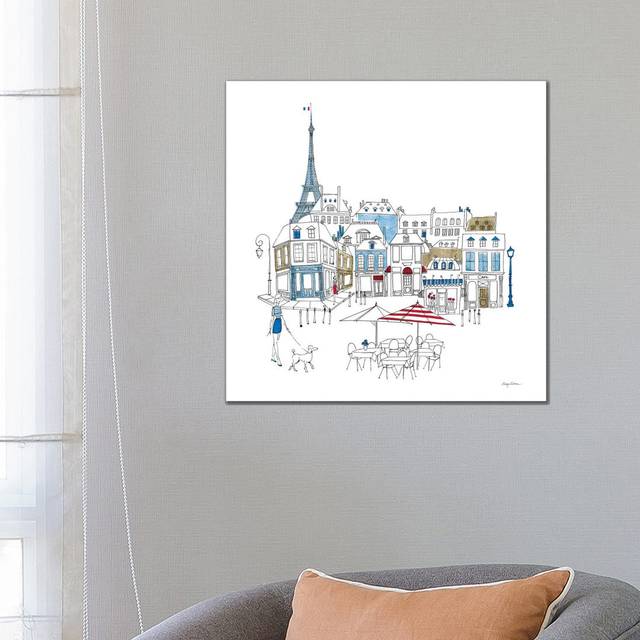 World Cafe II Paris Colour - Wrapped Canvas Painting (66.04cm H x 66.04cm W x 1.91cm D)