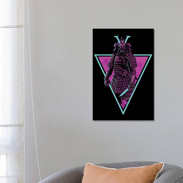 Retro Samurai Triangle by Alberto Perez - Wrapped Canvas Graphic Art (66.04cm H x 45.72cm W x 3.81cm D)