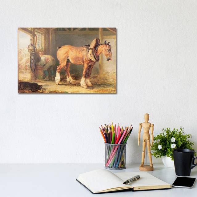 A Grey Charger in a Landscape by James Ward - Wrapped Canvas Painting (45.72cm H X 66.04cm W)