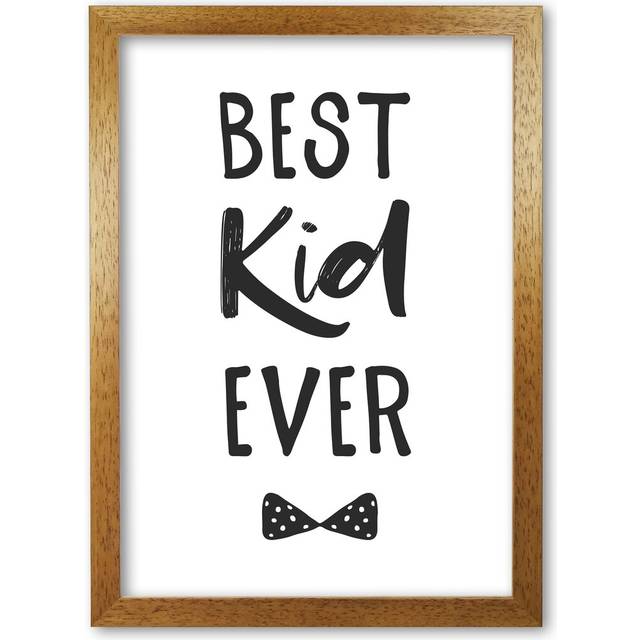 Best Kid Ever - Rectangle Print - Honey Oak Frame (30 cm H x 21 cm W x 5 cm D)