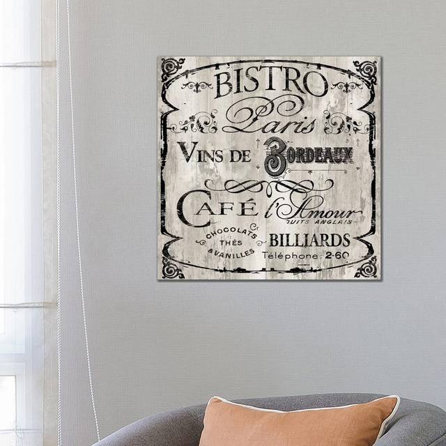Paris Bistro III by Color Bakery - Wrapped Canvas Graphic Art (66.04cm H x 66.04cm W)
