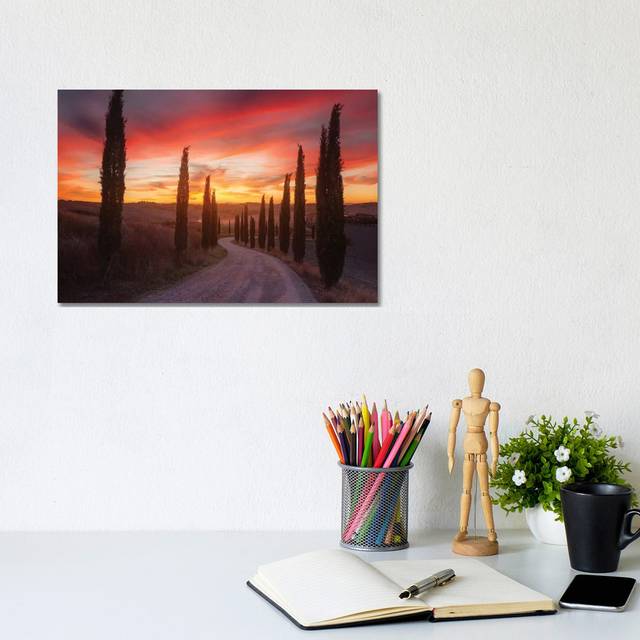 Tuscany Sunset by Rostovskiy Anton - Wrapped Canvas Art Prints (20.32cm H x 30.48cm W x 1.91cm D)