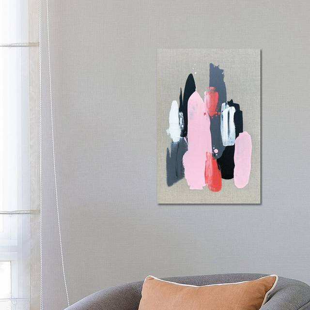 Pink Black and Grey I - Graphic Art Print on Canvas - Wrapped Canvas (66.04 cm H x 45.72 cm W x 1.91 cm D)