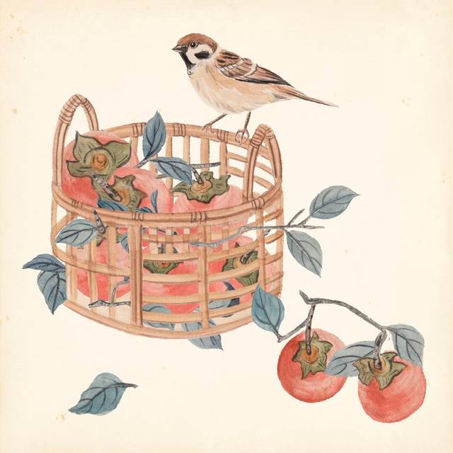 Basket with Fruit IV by Melissa Wang - Wrapped Canvas Painting (76cm H x 76cm W x 3.8cm D)