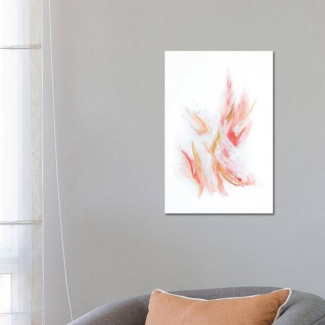 Rose Gold Ribbons - Graphic Art Print on Canvas - Wrapped Canvas (66.04 cm H x 45.72 cm W x 1.91 cm D)