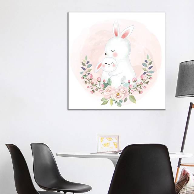 Hares for the Nursery - Wrapped Canvas Graphic Art (93.98cm H x 93.98cm W x 1.91cm D)