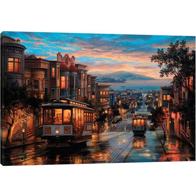Cable Car Heaven by Evgeny Lushpin - Wrapped Canvas Painting Print (101.6 cm H x 66.04 cm W x 3.175 cm D)