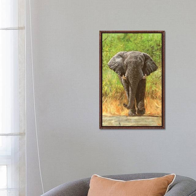 Pink Ice Creame by Sasha Robinson - Painting on Canvas - Brown Framed (66.04 cm H x 45.72 cm W)