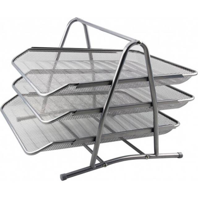 Filing Trays Letter Paper Desk Holder Storage Organiser Office Metal Mesh 3 Tier