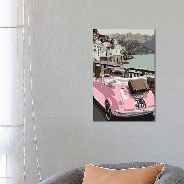 Pink Bug in Europe by Kamdon Kreations - Wrapped Canvas Painting (66.04 cm H x 45.72 cm W x 1.91 cm D)