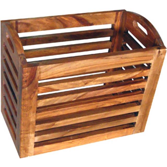 Jaipur Small Basket - Sheesham Wood - L25 x W41 x H35 cm - Honey Dark Finish
