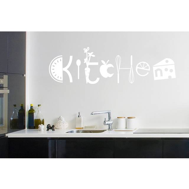 Assorted Kitchen Sign Wall Sticker - White (Large)