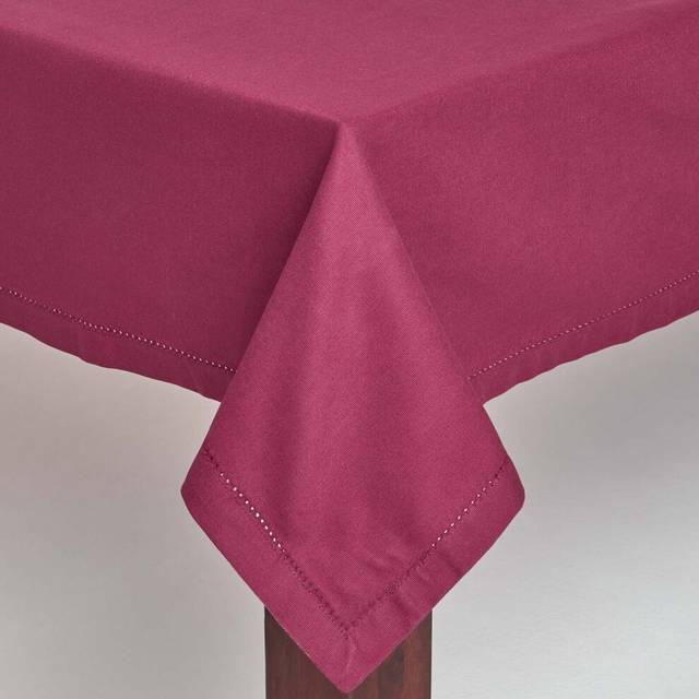 Homescapes Plain Cotton Plum Tablecloth, 54 x 54 Inches - Purple
