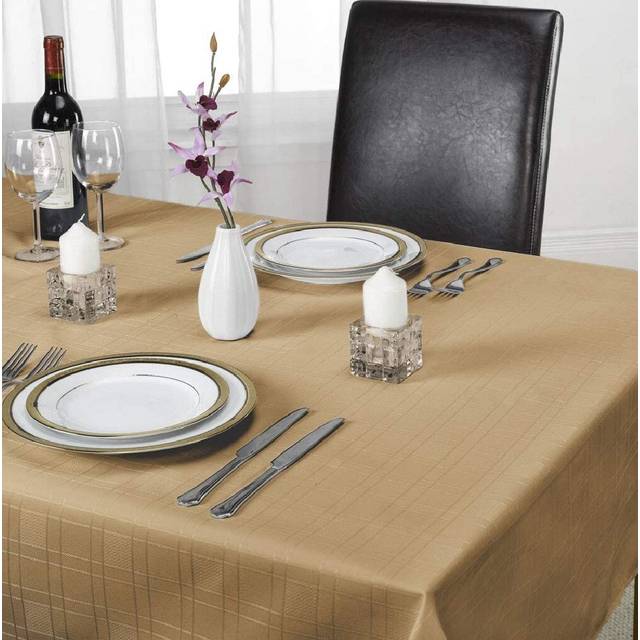 Emma Barclay Chequers Tablecloth, Latte, 60 x 84 Inch