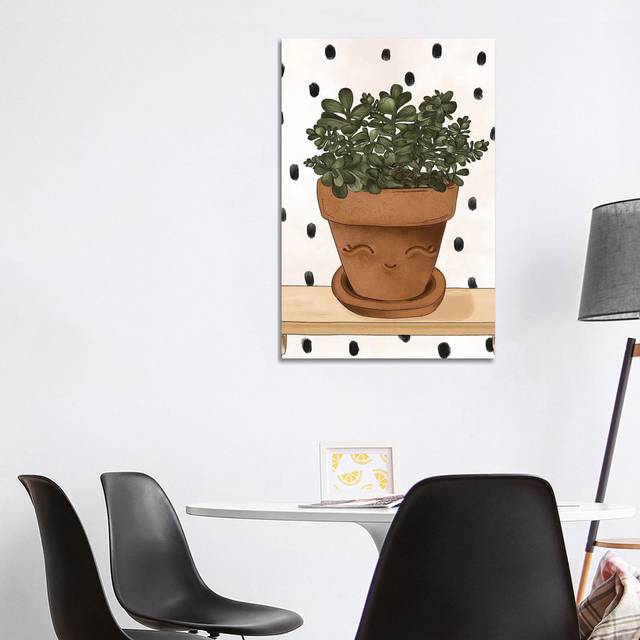 Happy Jade Plant by Katie Bryant - Wrapped Canvas Graphic Art (101.6 cm H x 66.04 cm W x 1.91 cm D)