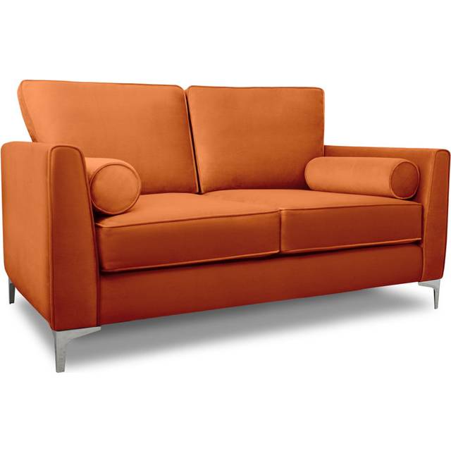 Kyle Upholstered Sofa - Orange (92cm H X 165cm W X 90cm D)