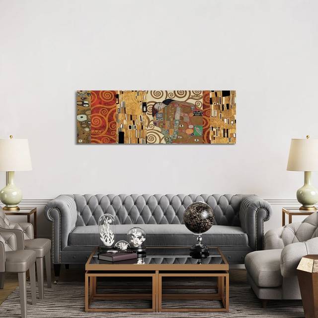 Waterlilies: Reflections, 1914-18 P by Claude Monet - Panoramic Painting Print on Canvas - Black Framed (152.4 cm H x 50.8 cm W)