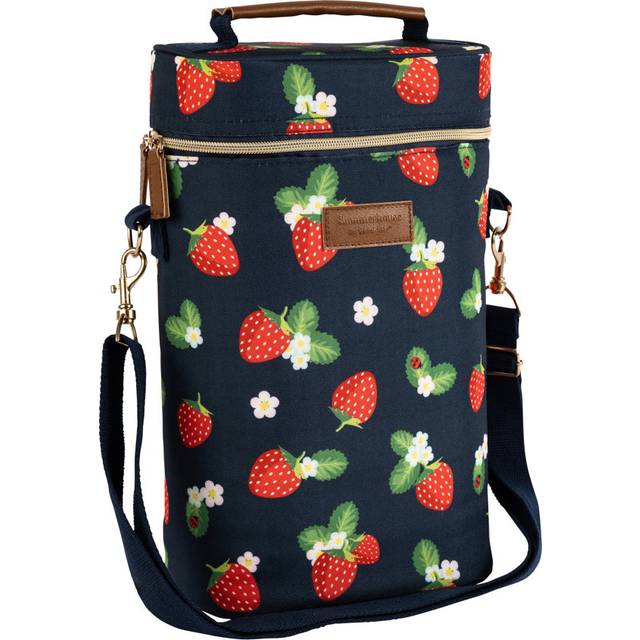 Summerhouse Navigate Strawberries & Cream Bottle Cooler Navy, Blue