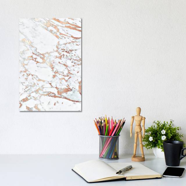 Rosegold Marble - Wrapped Canvas Painting (20.32 cm H x 30.48 cm W)